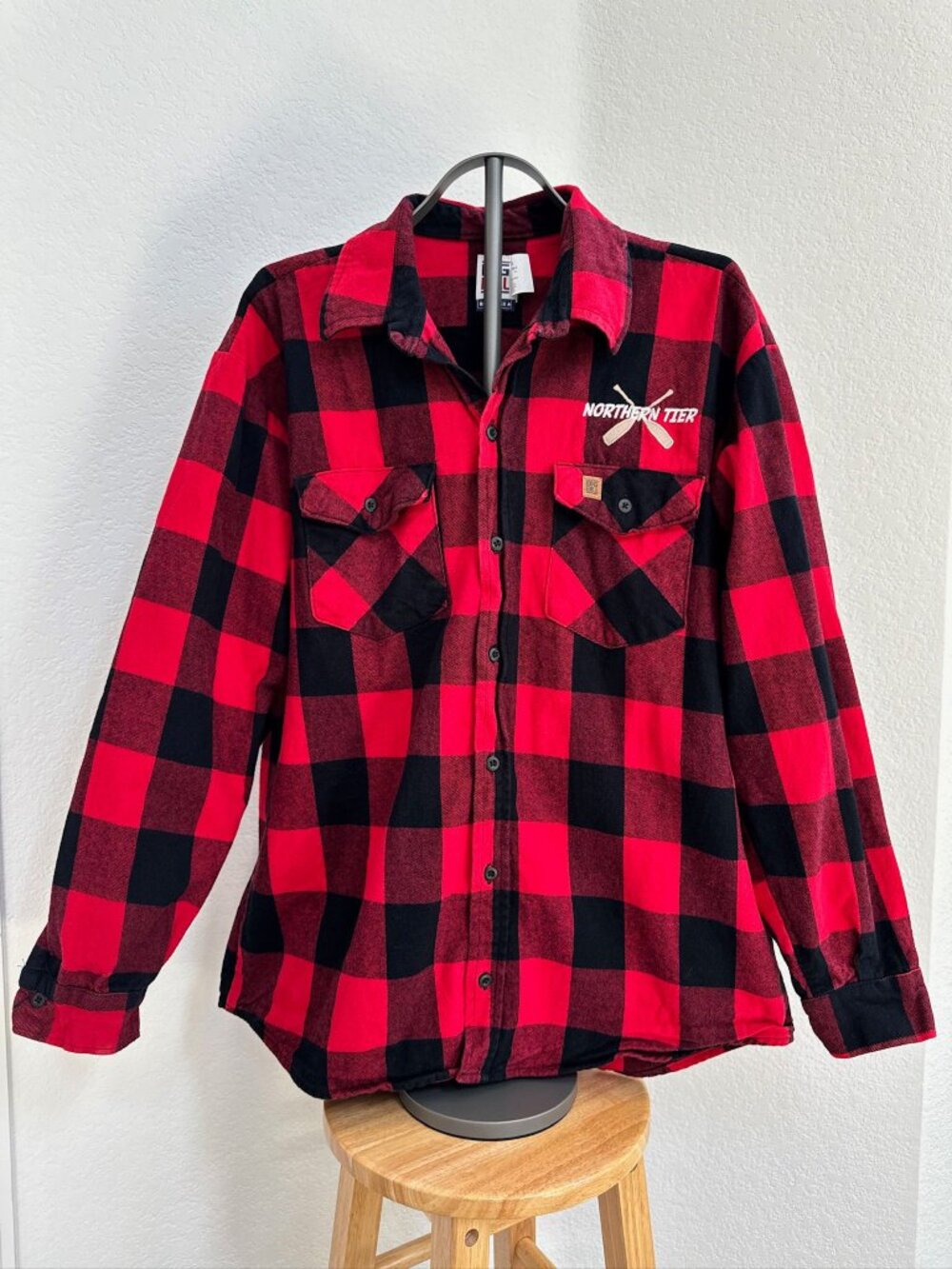 Big Bill Northern Tier Buffalo Plaid Flannel Shirt Made USA XL Red Black
